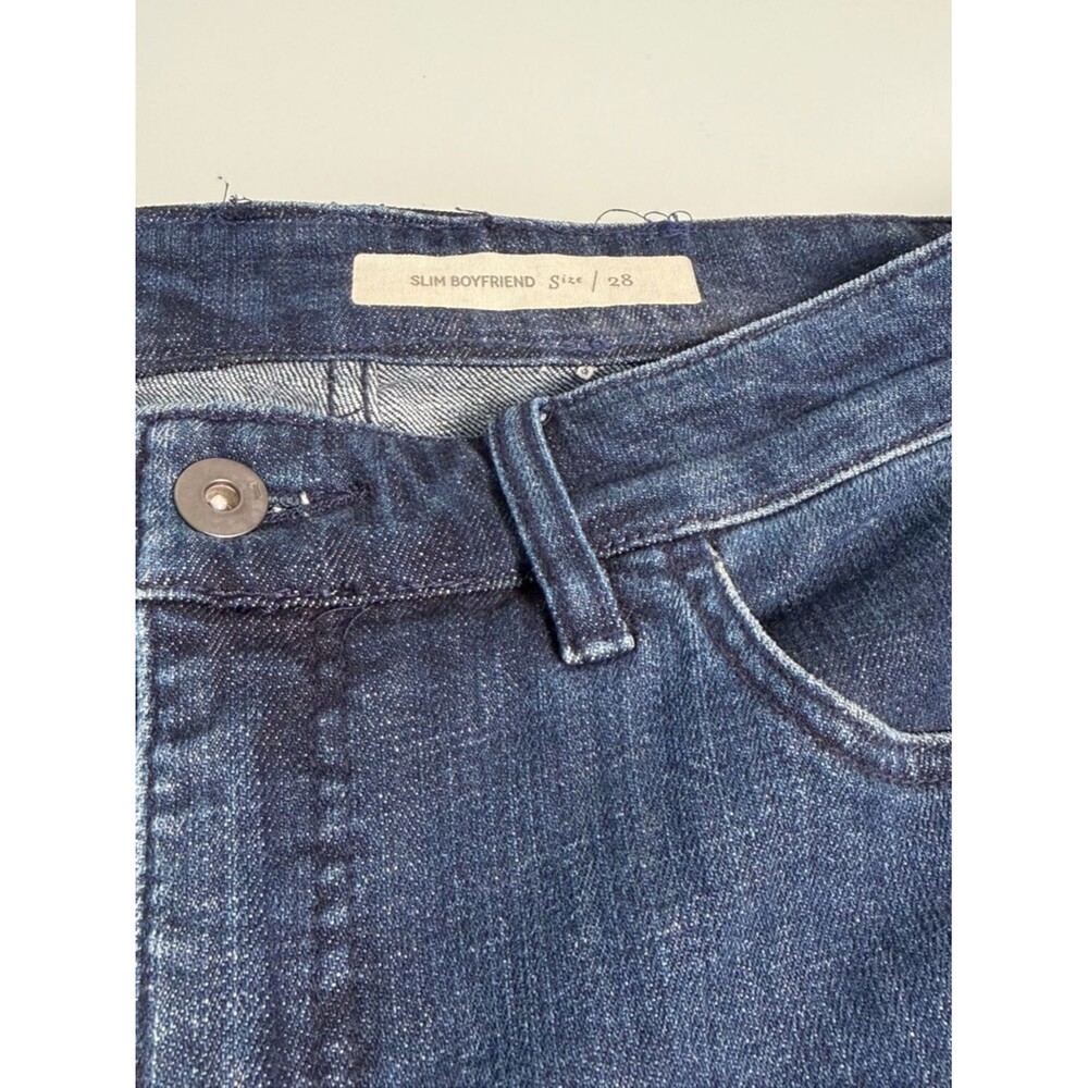 Anthropologie Pilcro Sequin Floral Embroidered Slim Boyfriend Jeans 28 Crop - Picture 15 of 16